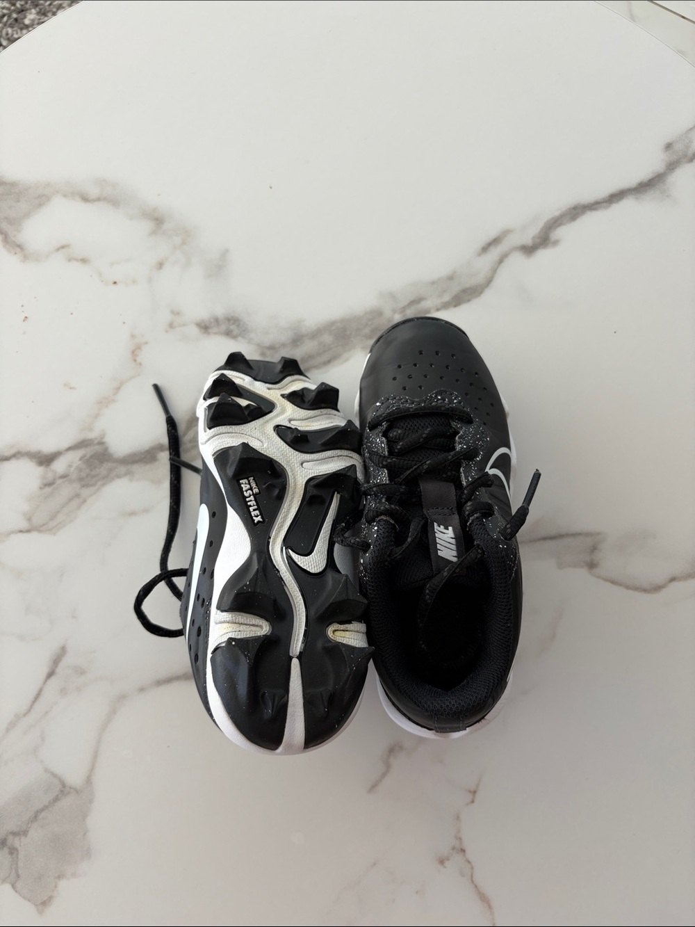 Nike Kids Black and White soccer, baseball, football cleats